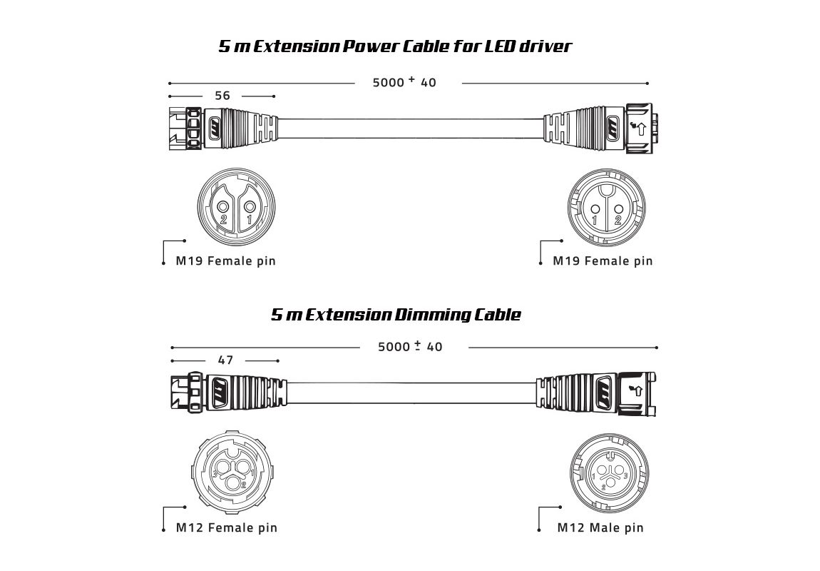 Lumatek Led Driver 5 m Extension Cables (2 pcs)